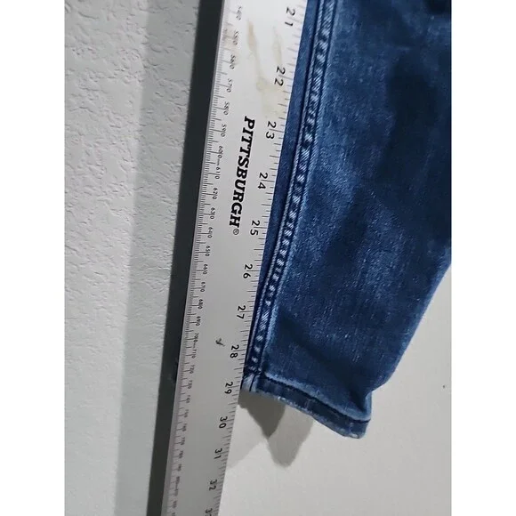 Flying Monkey Womens Jeans Skinny Low Rise Blue Denim Whiskering Stone Wash 31 - Picture 3 of 10